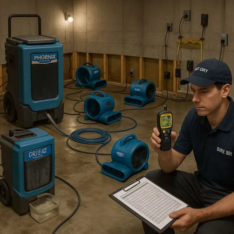 Structural Drying and Dehumidification process in Knox City, TX